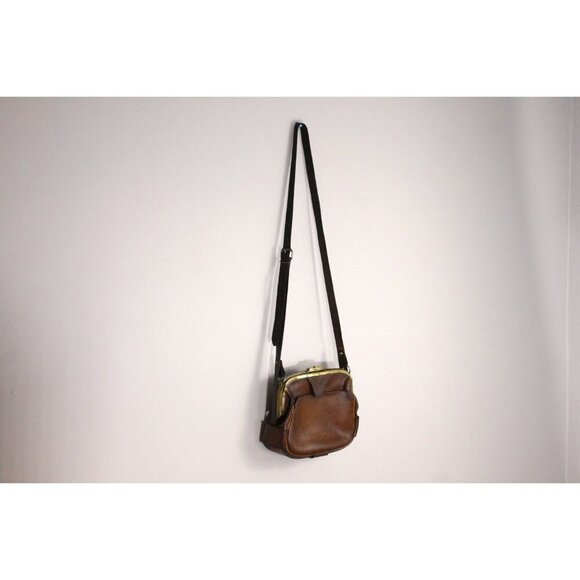 Antique French leather ticket master bag, ca 1910 - 1930s crossbody purse - Picture 3 of 10